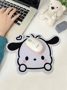 Sanrio 1pc Cute Cartoon Shaped Mouse Pad, Leather Material Creative Small Sized Non-Slip Computer Desk Pad, Office Use