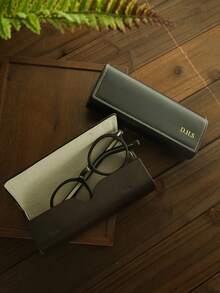 1pc Personalized Name GLASSES CASE Fashion Glasses Holder Eyeglass Faux Leather Carrying Pouch Custom Minimalist Eyeglasses Case Engraved Mother's Day Gifts For Mom Dad Him Her Men Women - Multicolor - View 3