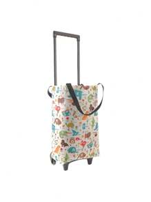 Large Capacity Waterproof Folding Shopping Trolley Bag, Durable Oxford Fabric, Portable Grocery Cart With 88.18LB Load Capacity, Leak-Proof Square Shape With Wrist Strap For Graduation Season, Supermarket, Shopping Cart, Drag Wheel