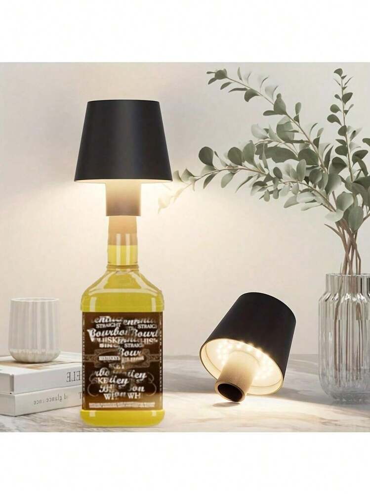 1pc Wine Bottle LED Lamp - Portable Dimmable Table Light, Transforms Space From Romantic Dining To Cozy Bedroom, Suitable For Outdoor, Bar, Party And Dinner - No Aurora - View 3