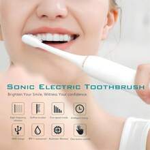 Upgraded Electric Toothbrush USB Rechargeable Toothbrush With 4 Brush Heads 42000 VPM Whitening 6 Cleaning Modes 2 Min Smart Timer 60 Days Endurance