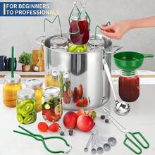 Glow HavenCanning Supplies Starter Kit,Canning Kit Beginners Of 9 With Jar Lifter,Wide Mouth Funnel,Wrench,Tongs,Lid Lifter,Bubble Popper,Canning Labels,Ladle,Measuring Spoon-Blue - màu xanh lá - Xem 9