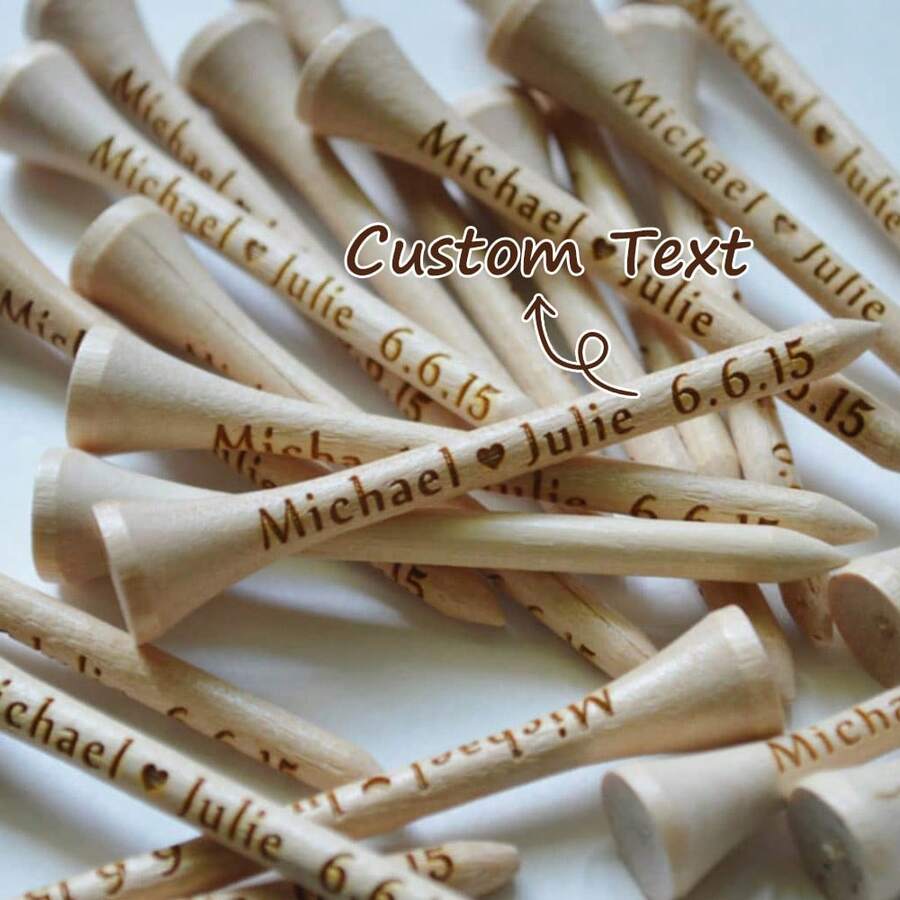 20 个个性化高尔夫球座、婚礼回礼、父亲节、生日、伴郎、伴郎礼物、高尔夫、雕刻高尔夫球座、定制 2 3/4 英寸高尔夫球座 - 彩色 - 查看 1