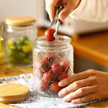 1 pieza Frasco de vidrio retro con tapa, aproximadamente 671.9/900 gramos, botes de almacenamiento de vidrio sellados, recipientes de almacenamiento de alimentos de vidrio, aptos para mostradores de cocina, despensas, frascos decorativos y lindos frascos para café, té, azúcar y dulces