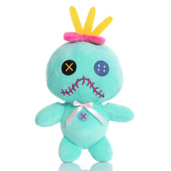 Disney Dije/colgante de mochila de peluche verde de Stitch y sus amigos de Disney, muñeca compañera para niños, regalo de cumpleaños para niñas