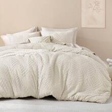JSHGVKing Size Comforter Set Beige 3 Pieces Cream Tufted Boho Farmhouse Bedding Comforter Sets Lightweight Fluffy Comforter Bed Set For All Season 104x90In Comforter And 2 Pillowcases Fs4g5sa4a - 01-beige-King(104"x90") - View 2