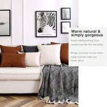 Faux Leather Throw Pillow Covers, 12 X 18 H Set Of 2 Thi Cognac Modern Solid Decorative Pillow Covers For Bedroom Living Room. - Multicolor - View 6