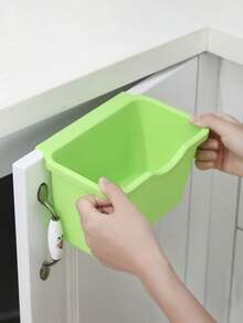 1 pieza Cesto colgante de basura para puerta de gabinete de cocina, cesta colgante grande sin tapa para residuos de alimentos del hogar