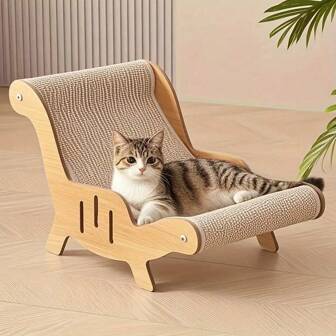 Multifunctionele kattenloungestoel - kattenkrabpaal, kattenbank, kattenmeubel, krasbestendig en duurzaam, de perfecte leefomgeving voor katten