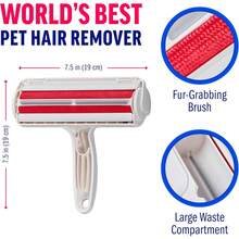 Pet Hair Remover And Reusable Lint Roller - Fur Remover For Furniture, Sofa, Carpet, Clothes And Bedding - Portable Multi-Surface Defurminator Tool - White - View 6