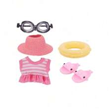 17cm Plüschpuppen Badeanzug Serie Outfit Set, abnehmbares Outfit, geeignet für 1. & 2. Generation LBB Outfits, Sitz-Party Kleidung (Puppe nicht enthalten)