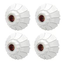 CILIA 1/2/4pcs,Lamp Bulb Socket, E26/E27 ,Screw Light Shade,Textured Roundness Petal Embossed Ceiling Bulb Fixing Holder, For Home