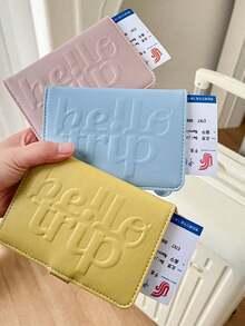 PU Passport Holder Letter Airplane Check-In Certificate Storage Bag Hanging Rope Ticket Holder Passport Clip Women - Multicolor - View 5