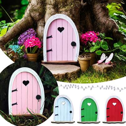 1 pieza Puerta de árbol de hadas - Accesorios decorativos miniatura para el jardín de hadas, arte de patio, decoraciones miniatura para paredes del hogar y árboles al aire libre