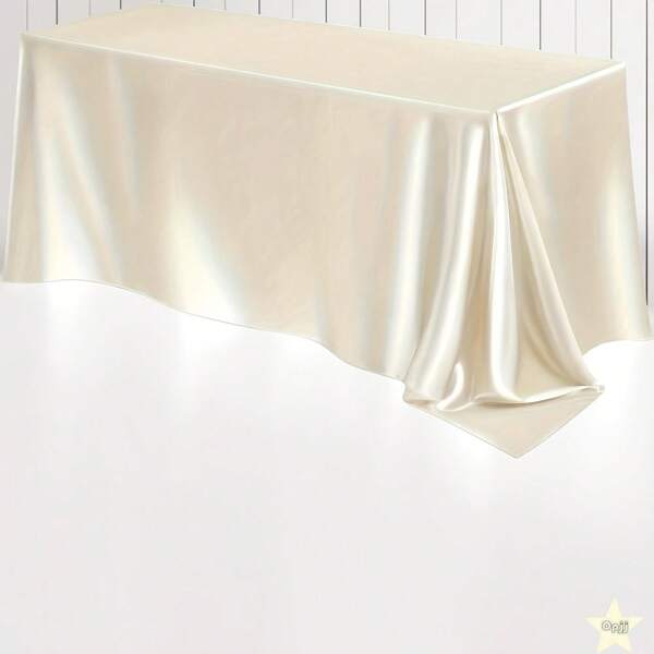 1/2 Pc Ivory White Tablecloth 58*102 Inch, Soft & Smooth, Suitable For Engagement, Party, Banquet, Dinner, Meeting, Celebration, Ceremony Decor