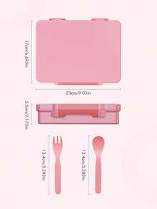 Bento Lunch Box – Leakproof 5-Compartment Food Container with Fork, Spoon, and Salad Box, Ideal for Kids & Adults at School, Office, Travel, and Picnics - 粉色 - 查看 3