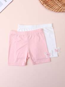 Paquete de 4 shorts/mallas decorados con mariposas para niñas, lindos y elegantes para uso diario, apropiados para todas las estaciones