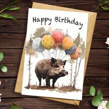 1 Stück Geburtstagskarte "Waldaufseher & Jäger" (mit Umschlag) - "Alles Gute zum Geburtstag" Geburtstagskarte, Geburtstagsgeschenk, Waldaufseher, Jagd im Wald, Naturelemente Schulbedarf, Schulanfang