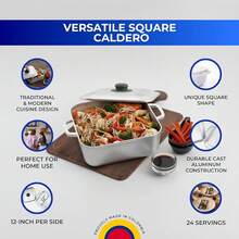 Glow HavenUniversal Unique Square Caldero (6 Quart - 15 Cups), Stainless Aluminum Pot, Oven Safe, Even Heat Distribution And Fast Cooking Dutch Oven Pot With Lid, Rice, French Fries, And More - 9 Quart - 24 cốc - Xem 6