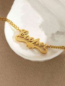 1 pieza Collar con nombre personalizado de acero inoxidable - Colgante grabado mate - Multicolor - Ver 14