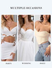 Strapless Bra Push Up Non Slip Deep V Plunge Underwire Bras For Women Super Padded Add 2 Cupshalloween - Màu be tốt - Xem 10