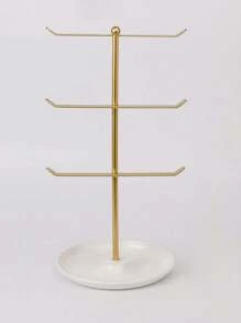 1pc Creative T-Shaped Necklace Display Stand, Earring & Bracelet Organizer, Bedroom Bathroom Office Desk Jewelry Holder, Christmas Gift