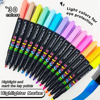6 Vibrant Yet Soft Highlighters: Perfect For Notes, Doodles & Journals,School Supplies,Back To School