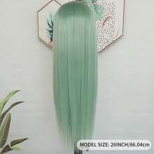 13X4 Purple Hair Synthetic Lace Front Wigs 26 Inch Pre Plucked Long Straight Hair Wigs 13X4 HD Lace Wigs Glueless Dark Purple Colored Wigs Heat Resistant Halloween Wigs Deep Purple Long Silky Straight Lace Front Wigs For Fashion Women For Daily Christmas Party Cosplay Use - màu xanh lá - Xem 9