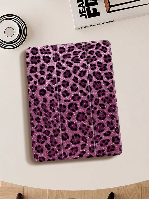 Custodia per iPad in vera pelle con stampa leopardata scintillante rosa, compatibile con iPad Air 4/5 10.9 pollici, iPad 7/8/9 10.2 pollici, con scomparto per la matita, compatibile anche con Tab S6 10.4 pollici, Tab A7 Lite 8.7 pollici, stile Ins, idea regalo per la Festa di San Valentino, il Capodanno, il ritorno a scuola