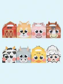24 pièces Sacs-cadeaux thème animaux de ferme, boîtes-cadeaux créatives thème animaux, emballage en papier réutilisable, convient pour les cadeaux de fête, anniversaires, Noël, décorations de mariage, adapté aux fêtes d'anniversaire et célébrations