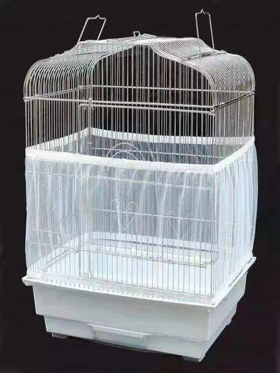 1pc Bird Cage Net Cover, Bird Cage Net Mesh Cover Anti-Splash Cover For Parrot Cage, Prevent Feather Shedding And Food Scattering, Available In Large, Medium And Small Sizes