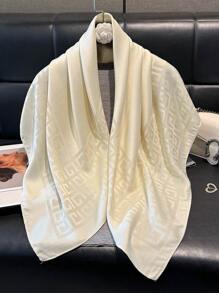 1pc Women Simple Geometric Print Shiny Scarf, Elegant Shawl/Hijab/Head Wrap For All Season Sun Protection