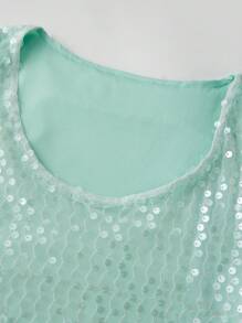 Womens Two Piece Summer Outfits Glitter Sequin Sleeveless Tank Tops And Mini Skirt Set Clubwear