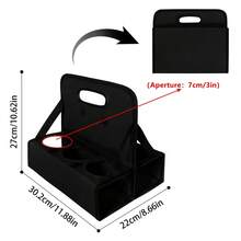 Cup Caddy Portable Drink Carrier Or Cans Reusable, 6-Cup Holder With Handle - 黑色 - 查看 2