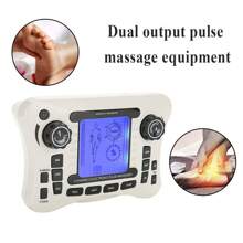 双通道EMS肌肉刺激器，数字频率治疗设备，带2英寸×2英寸TENS电极片