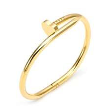 1 pièce Bracelet d'ongle en acier inoxydable élégant de luxe haut de gamme en forme de trèfle et de cœur pour femmes