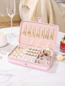 Luxury Leather Jewelry Box, Jewelry Organizer, Ring Box. Retro PU Leather Jewelry Box For Women, For Storing Earrings, Necklaces, Rings, Bracelets, Watches And Other Accessories, Perfect Mother's Day Gift Back To School