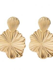 1 Pair Geometric Design Chic & Minimalist Exaggerated European And American Popular Shell Dangle Earrings For Women