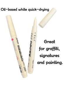 10/8/5/3/1pc Quick-Drying Waterproof And Indelible Fine White Tip Oil-Based Markers For Glass, Windows, Tire Spray Paint, Clothing, Wood And Leather, Ceramics, Metal, Paper, Art Painting, Graffiti, School Supplies, Back-To-School Stationery, Colored Spinning Pensschool Supplies,Back To School