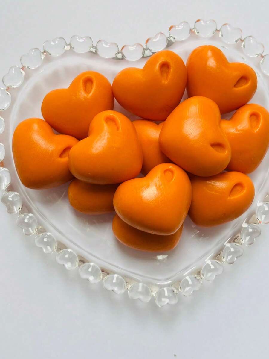 kit 50 unidades de mini sabonete coração - Laranja - Visão 1