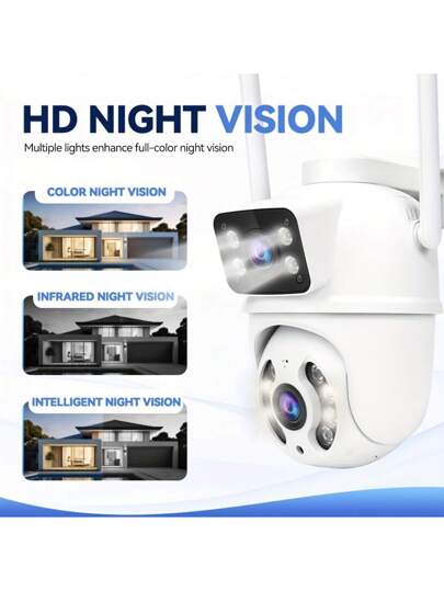 Closeli Dual Lens Wireless Security Camera 2.4GHz, IPX5, AI Motion Tracking, Night Vision, Two Way Audio, Alarm, Rotation/Tilt, Video Surveillance, CCTV Monitor, Supports SD Card/Cloud Storage (Cloud Requires Payment), Home Business view 6