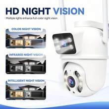 closeli 双镜头无线安全摄像头 - 2.4GHz、IPX5、AI 运动跟踪、彩色夜视、双向音频、运动报警、旋转/倾斜、视频监控、闭路电视监控、支持 SD 卡/云存储（云存储需要付费）、家庭和企业摄像头安全