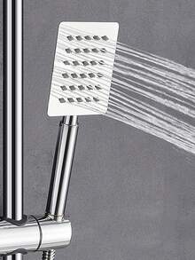 YAOPENG 1pc Shower System Includes An 8-Inch Showerhead And A Three Speed Handheld Showerhead With A Height Adjustable Bracket, Solid Brass Rails And A 60 Inch Long Stainless Steel Shower Hose, A Three Function Modified Showerhead With A Showerhead, Chrome Bathroom Bathroom Accessories Bathroom Tools - Silver - View 4