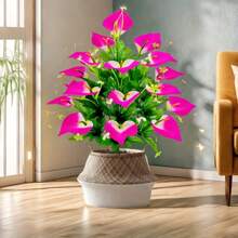 1 Bund mit 18 Köpfen Calla Lilien Künstliche Blumen für Heimdekoration, Wohnzimmer und Garten