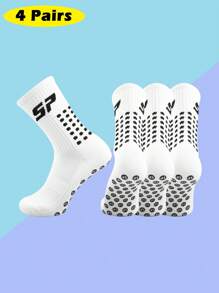 1 Paar Herren Anti-Rutsch Dickkissen Fußball/Basketball Sport Socken mit Grip, für Fitnessstudio