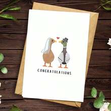 1 Stück Hochzeitsglückwunschkarte, geeignet für Neuvermählte, Braut, Bräutigam, glückliche Paare, Hochzeitsgeschenkkarte, Schulmaterial, Schulanfang