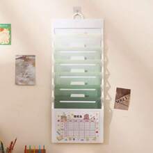 1 件 A4 尺寸渐变白色背景悬挂式文件整理器，带 6 个储物隔层，适合学校和办公室使用、日常居家生活、返校、学校用品 - 均碼 - 查看 10
