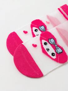 Sanrio 5 Pairs Girls Short Socks, Melo-Dy Baby Boat Socks, Pink Tones, Rabbit, Ice Cream Cartoon Patterns, Cute Casual Style, Thin For Summer, Suitable For Students, Daily, Holidays, Back To School, New Semester, Classroom, Can Be Paired With Skirts, Casual Pants