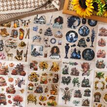 1 Pack 20 Sheets Memories Of Time Series Various Retro Themes Stickers Book Decoration Collage Card Material Aesthetics Phone Case Art Junk Journal Handmade Hand Account Personalized Collage Card Material, School Supplies,Back To School