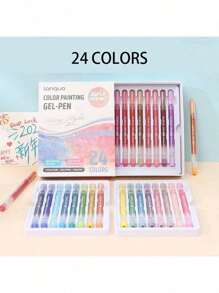 Languo 72 Colors Burst Flash Color Neutral Pen Set Jumbo Capacity Metallic Glitter Gel Pens, Flash Special Effects Highly Attractive Drawing Handbook Pen Highlighter 1mm, Elementary School Students Art Drawing Special Diy Drawing Book Can Be Stacked Color Impermeable Paper High Capacity Highlighter Highlighter Gel-Pen Hand Drawing Pen Can Be Used For Student Marking , Back To School Gifts